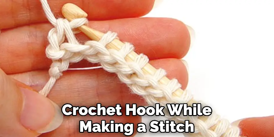  Crochet Hook While Making a Stitch