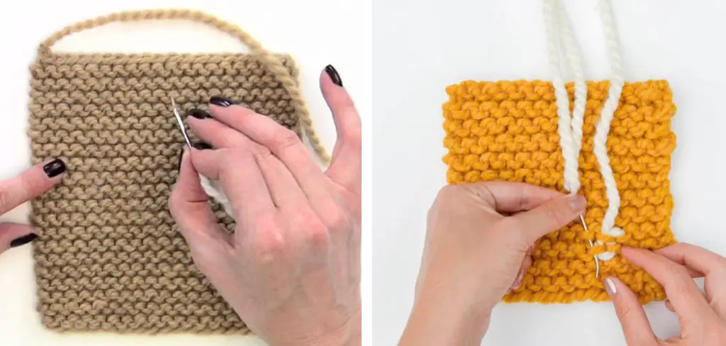 How to Weave in Ends Garter Stitch