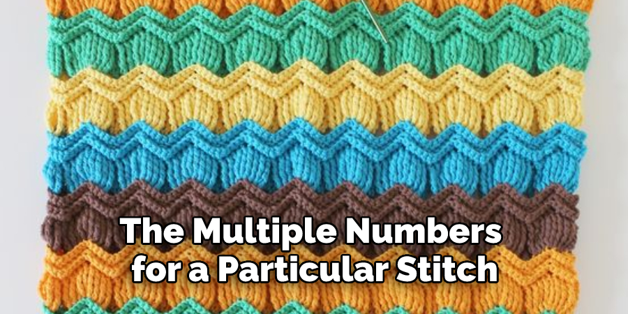 The Multiple Numbers for a Particular Stitch