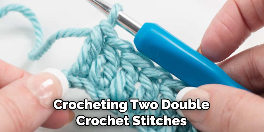 Crocheting Two Double Crochet Stitches