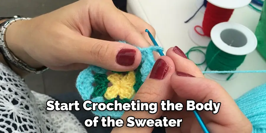 Start Crocheting the Body of the Sweater