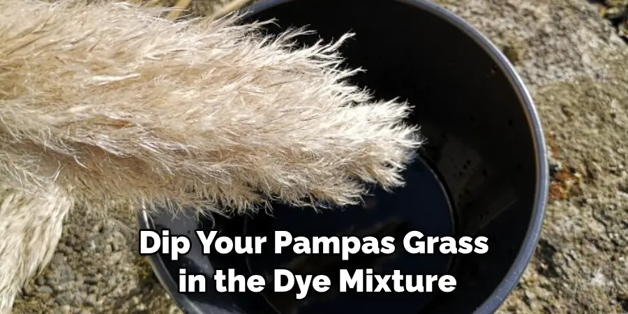 Dip Your Pampas Grass in the Dye Mixture