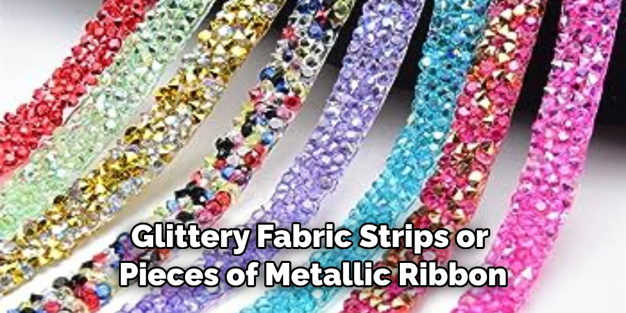 Glittery Fabric Strips or Pieces of Metallic Ribbon