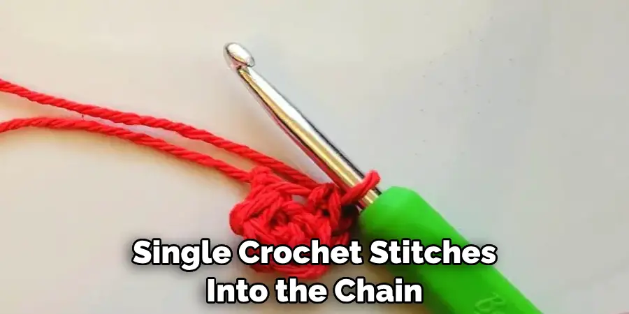 Single Crochet Stitches Into the Chain
