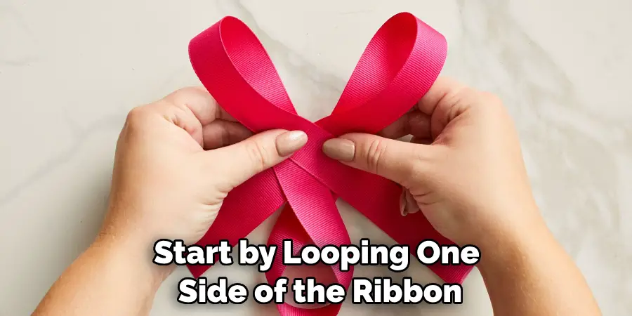 Start by Looping One Side of the Ribbon