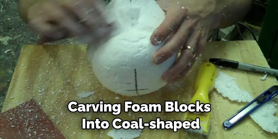 Carving Foam Blocks Into Coal-shaped
