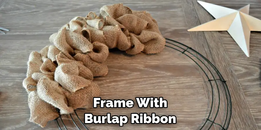 Frame With Burlap Ribbon