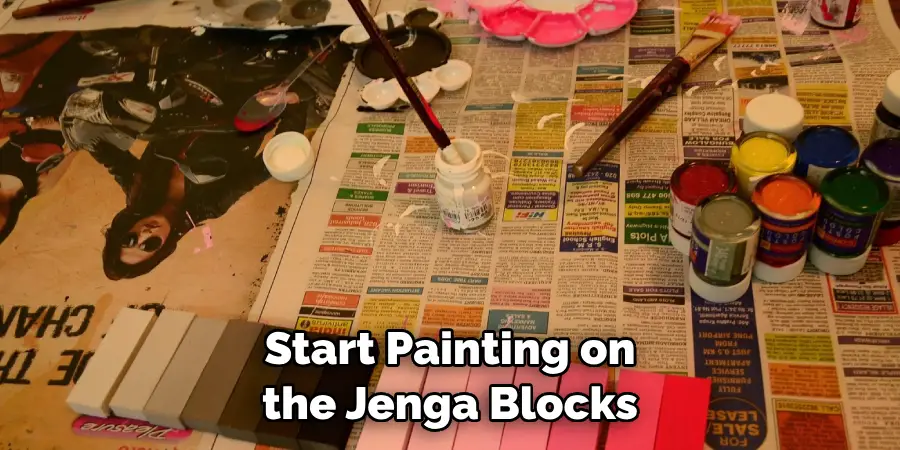 Start Painting on the Jenga Blocks