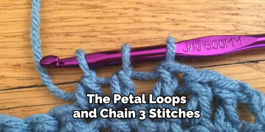The Petal Loops and Chain 3 Stitches