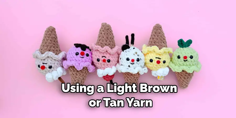 Using a Light Brown or Tan Yarn