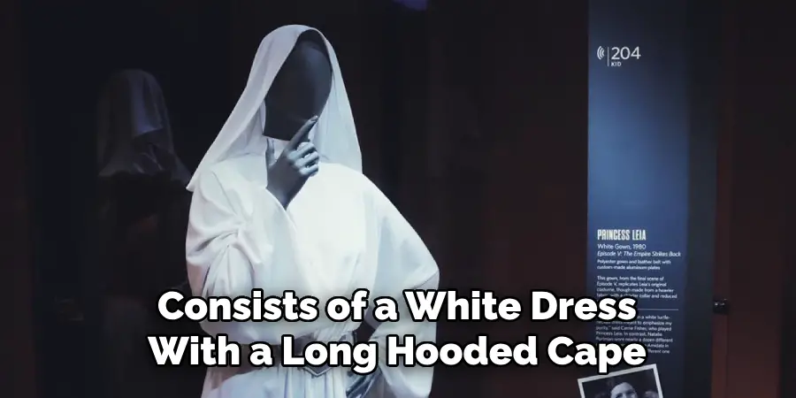 Consists of a White Dress With a Long Hooded Cape