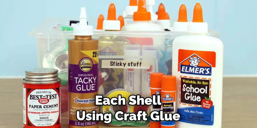 Each Shell Using Craft Glue