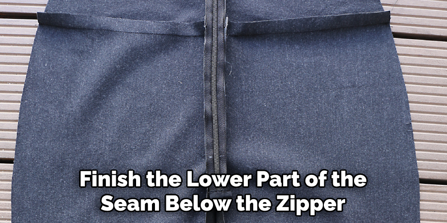 Finish the Lower Part of the Seam Below the Zipper