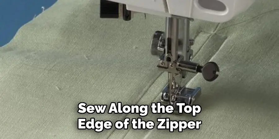 Sew Along the Top Edge of the Zipper