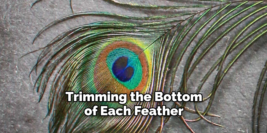 Trimming the Bottom of Each Feather