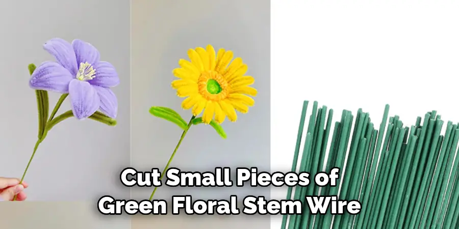 Cut Small Pieces of Green Floral Stem Wire