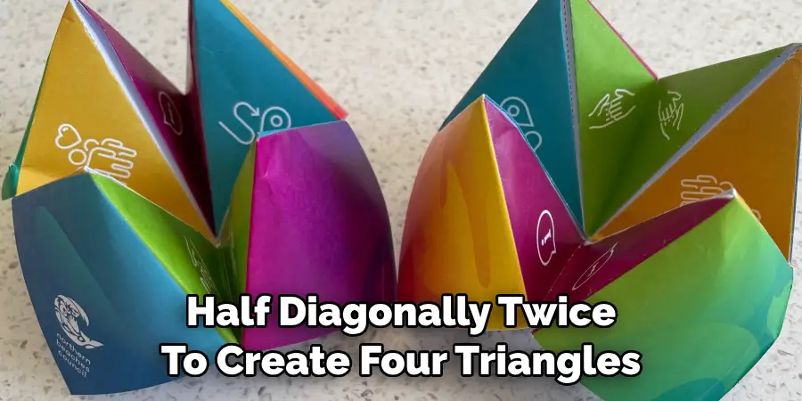 Half Diagonally Twice To Create Four Triangles