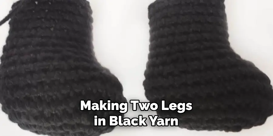 Making Two Legs in Black Yarn