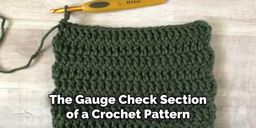 The Gauge Check Section of a Crochet Pattern