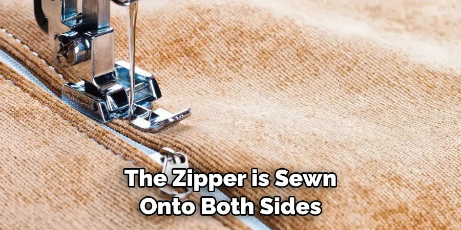 The Zipper is Sewn 
Onto Both Sides