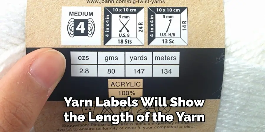 Yarn Labels Will Show the Length of the Yarn