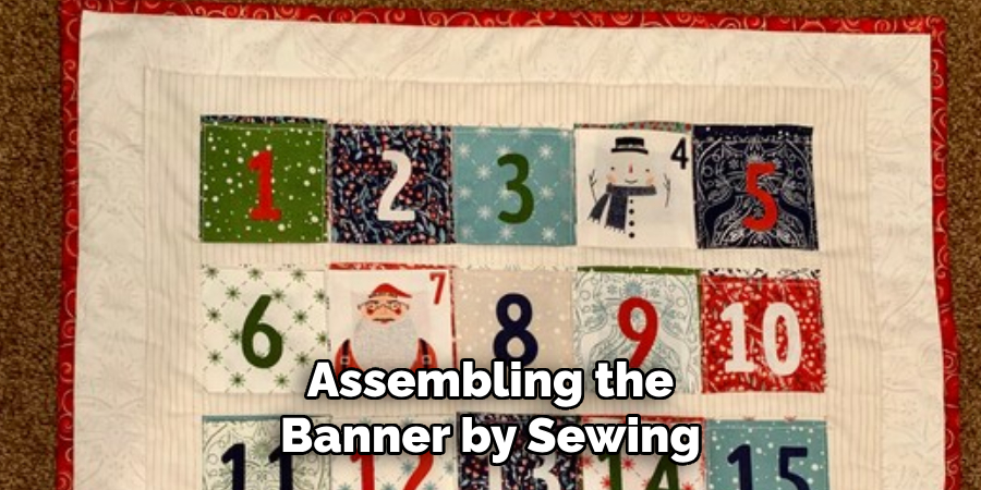 Assembling the Banner by Sewing