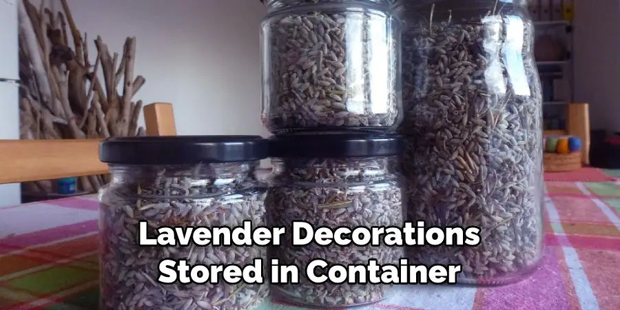 Lavender Decorations Stored in Container
