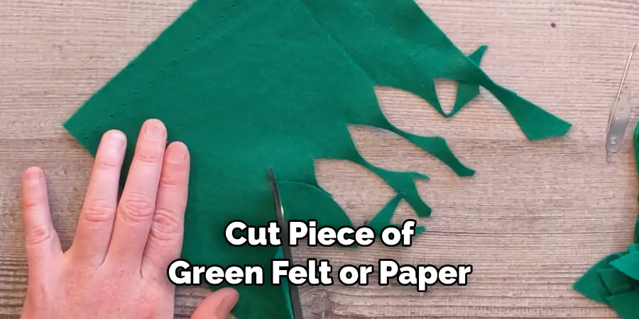 Cut Piece of Green Felt or Paper