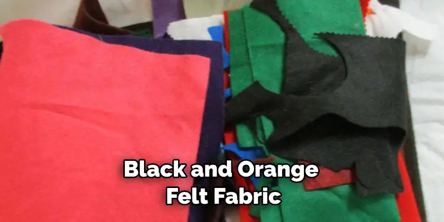 Black and Orange Felt Fabric